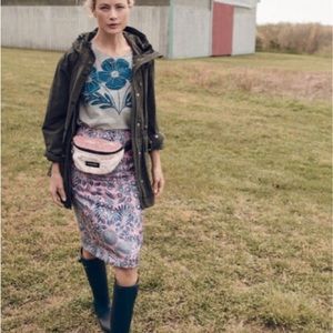 J.Crew Abigail Borg Pink/Blue Floral Slip Silk Skirt Size 00 $190